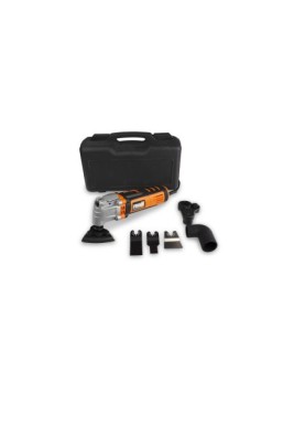 Multifonction 400 W - Accessoires 2 Tailles de Lame Bois/Plasctique, 1 racloir, 1 plateau de ponçage et 2 abrasifs - Coffret BMC